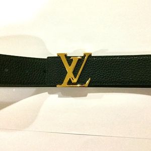 Gold Buckle Black Louis Vuitton belt